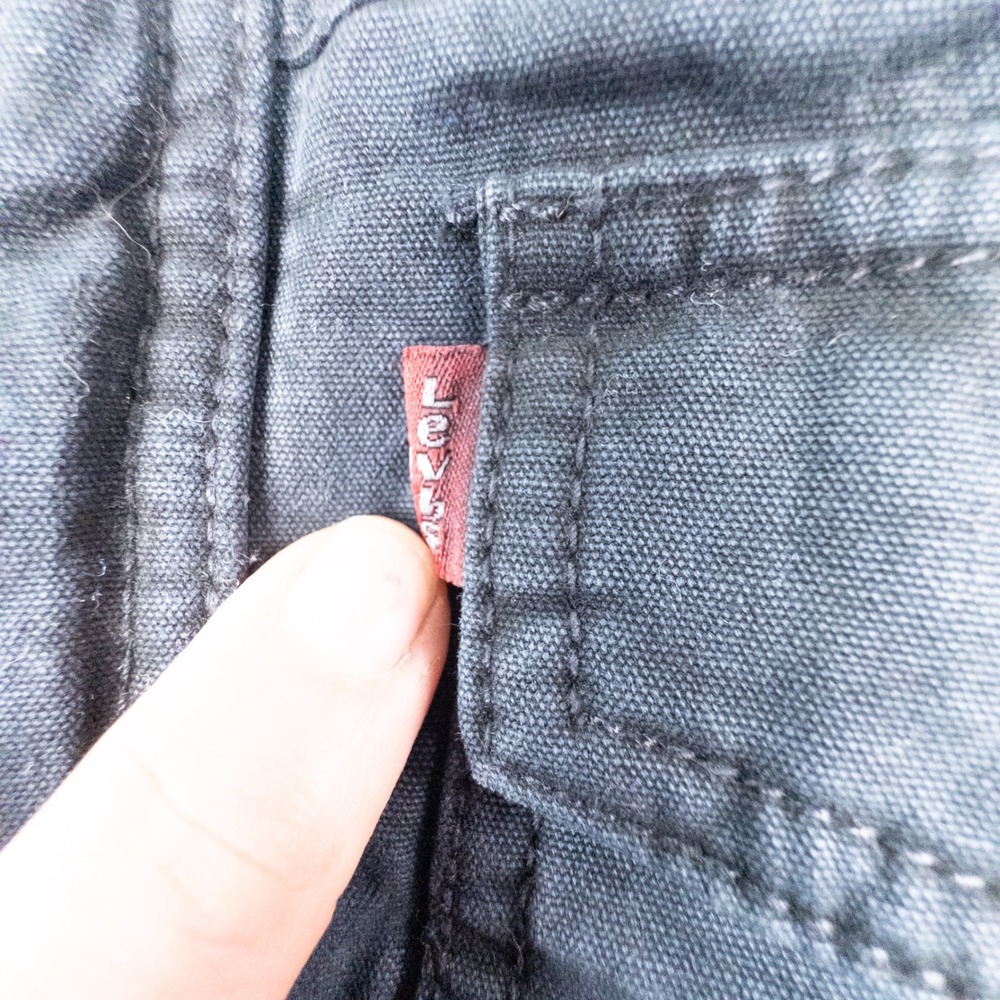 Levi Strauss Mens XL Military Field Jacket Washed Black Cotton Utility Coat - Picture 10 of 15